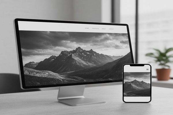 Example of a modern online photography portfolio website layout.