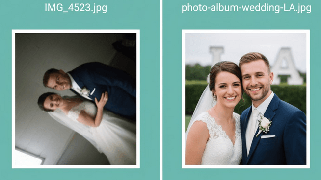bad vs. optimized file names.