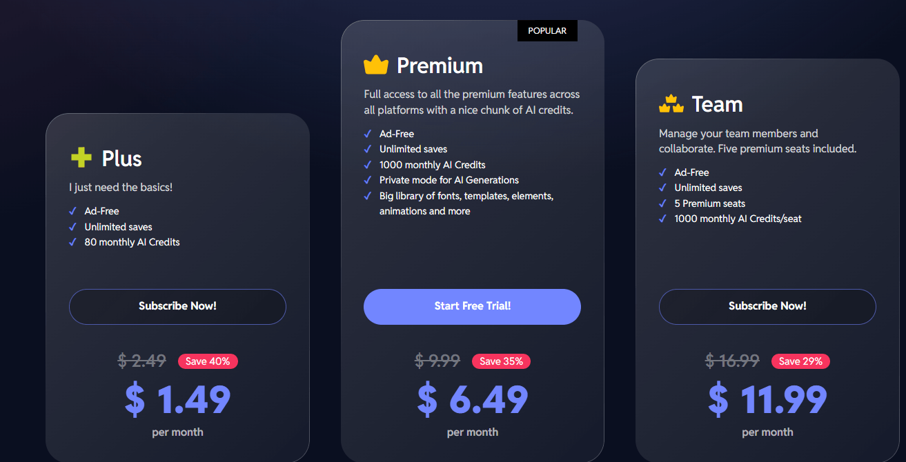 Pixlr Pricing