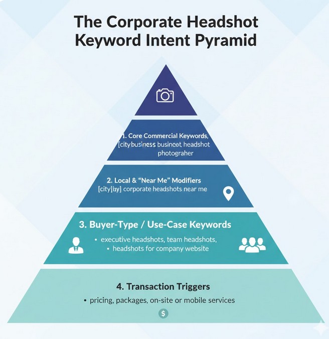 The Corporate Headshot Keyword Intent Pyramid